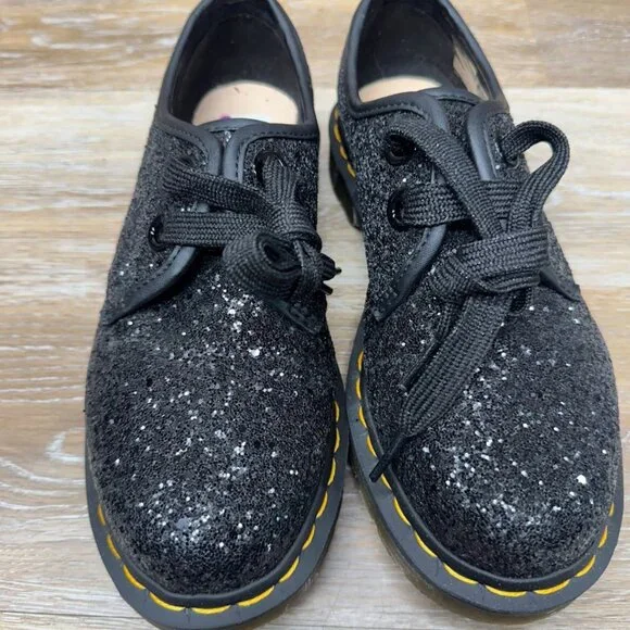 Dr. Martens 1461 Farrah Black Chunky Glitter Oxford Shoes Women's Size 7 - Picture 2 of 7